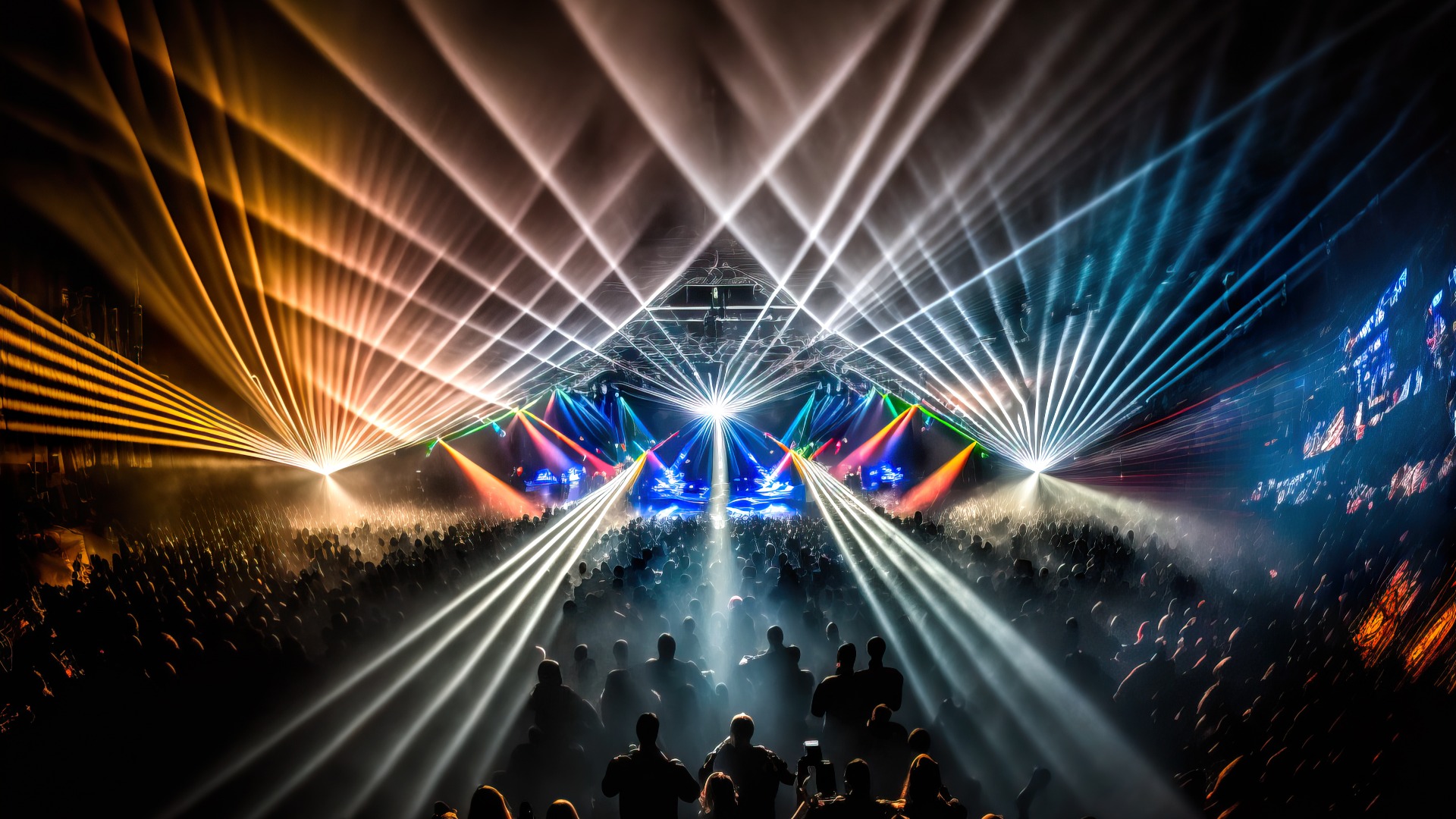 Bühnen-Multi-Media-Lasershow, ai generated